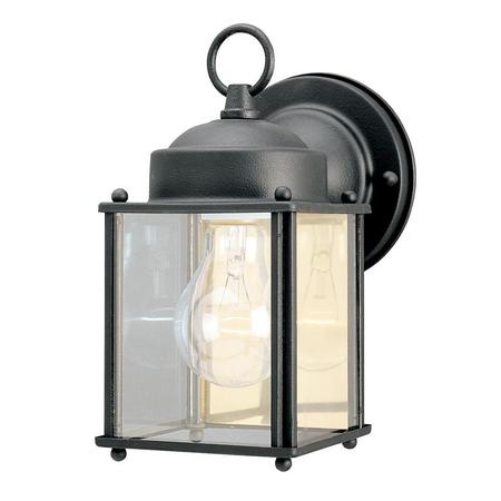 WESTINGHOUSE One-Light Outdoor Wall Lantern Textured Black, Clear Glass 6697200